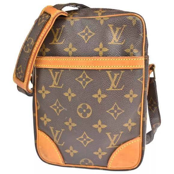LOUIS VUITTON Danube Shoulder Bag Monogram Leather Brown France M45266 86EA653